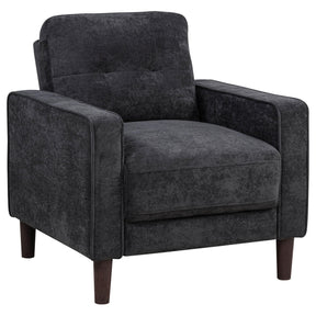  Coaster Furniture Bowen II 509983 Fabric Upholstered Track Arm Chair - Steel Grey IMAGE 1