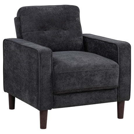  Coaster Furniture Bowen II 509983 Fabric Upholstered Track Arm Chair - Steel Grey IMAGE 1
