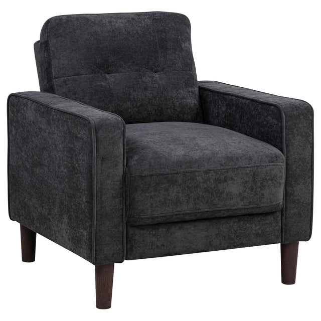  Coaster Furniture Bowen II 509983 Fabric Upholstered Track Arm Chair - Steel Grey IMAGE 1