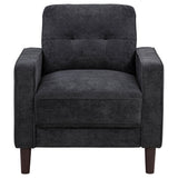  Coaster Furniture Bowen II 509983 Fabric Upholstered Track Arm Chair - Steel Grey IMAGE 5