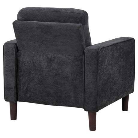  Coaster Furniture Bowen II 509983 Fabric Upholstered Track Arm Chair - Steel Grey IMAGE 6