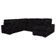  Coaster Furniture Devonshire 511049 Sleeper Sectional Sofa Storage Chaise - Black IMAGE 1