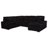  Coaster Furniture Devonshire 511049 Sleeper Sectional Sofa Storage Chaise - Black IMAGE 1