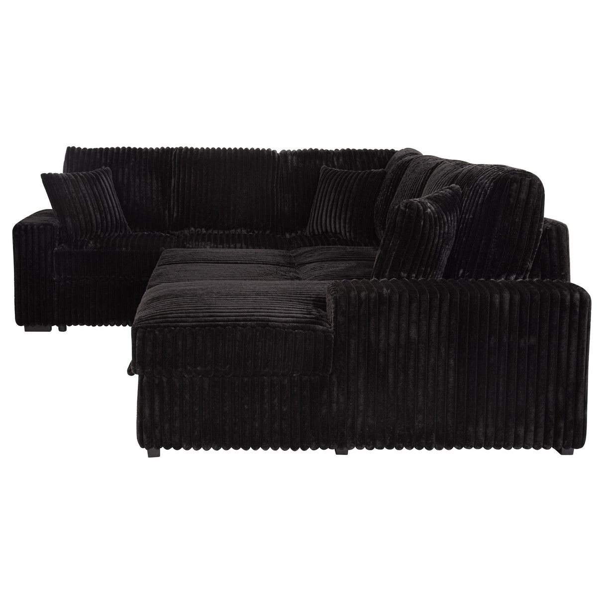  Coaster Furniture Devonshire 511049 Sleeper Sectional Sofa Storage Chaise - Black IMAGE 11