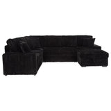  Coaster Furniture Devonshire 511049 Sleeper Sectional Sofa Storage Chaise - Black IMAGE 2