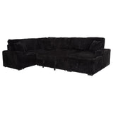  Coaster Furniture Devonshire 511049 Sleeper Sectional Sofa Storage Chaise - Black IMAGE 3