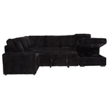  Coaster Furniture Devonshire 511049 Sleeper Sectional Sofa Storage Chaise - Black IMAGE 7