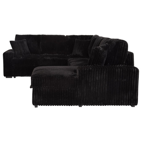  Coaster Furniture Devonshire 511049 Sleeper Sectional Sofa Storage Chaise - Black IMAGE 8