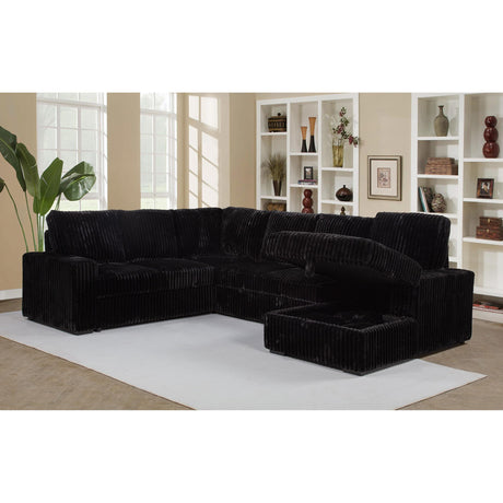  Coaster Furniture Devonshire 511049 Sleeper Sectional Sofa Storage Chaise - Black IMAGE 9