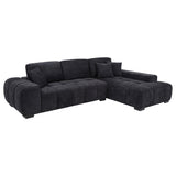  Coaster Furniture Octavia 511061 Upholstered Sectional Chaise Sofa - Black IMAGE 1