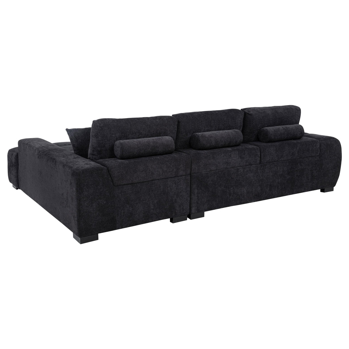  Coaster Furniture Octavia 511061 Upholstered Sectional Chaise Sofa - Black IMAGE 2