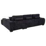  Coaster Furniture Octavia 511061 Upholstered Sectional Chaise Sofa - Black IMAGE 2