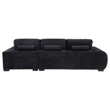  Coaster Furniture Octavia 511061 Upholstered Sectional Chaise Sofa - Black IMAGE 5