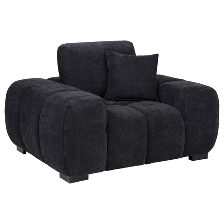  Coaster Furniture Octavia 511063 Upholstered Track Arm Accent Chair - Black IMAGE 1