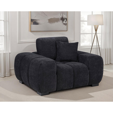  Coaster Furniture Octavia 511063 Upholstered Track Arm Accent Chair - Black IMAGE 3