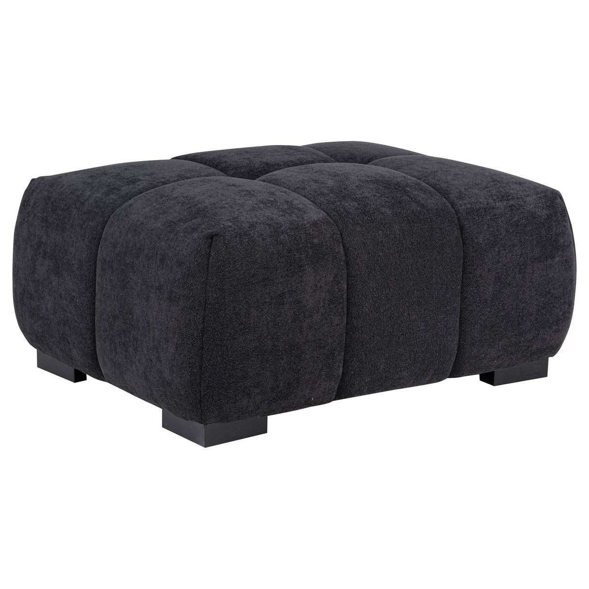  Coaster Furniture Octavia 511064 Upholstered Rectangular Ottoman - Black IMAGE 2