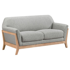  Coaster Furniture Vaughn 511072 Fabric Upholstered Flared Arm Loveseat - Grey IMAGE 1