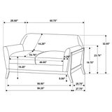  Coaster Furniture Vaughn 511072 Fabric Upholstered Flared Arm Loveseat - Grey IMAGE 10