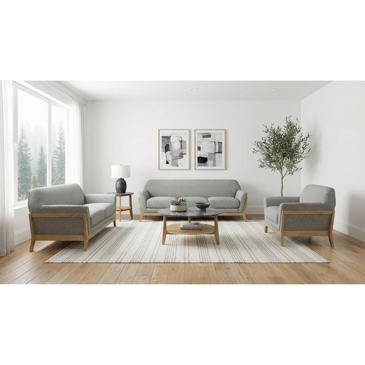  Coaster Furniture Vaughn 511072 Fabric Upholstered Flared Arm Loveseat - Grey IMAGE 11