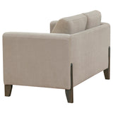 Coaster Furniture Islington 511102 Fabric Upholstered Panel Arm Loveseat - Taupe IMAGE 3