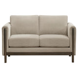  Coaster Furniture Islington 511102 Fabric Upholstered Panel Arm Loveseat - Taupe IMAGE 6