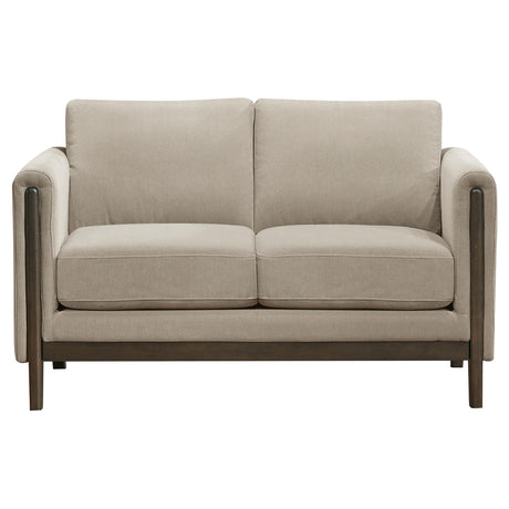  Coaster Furniture Islington 511102 Fabric Upholstered Panel Arm Loveseat - Taupe IMAGE 6