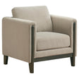  Coaster Furniture Islington 511103 Fabric Upholstered Panel Arm Accent Chair - Taupe IMAGE 1