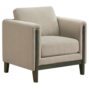  Coaster Furniture Islington 511103 Fabric Upholstered Panel Arm Accent Chair - Taupe IMAGE 1