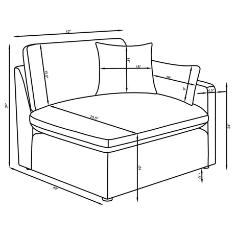  Coaster Furniture Hobson 551451-SETB 4-piece Upholstered Modular Sectional Sofa - Ivory IMAGE 10