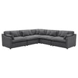  Coaster Furniture Hobson 551455-SETA 5-piece Upholstered Modular Sectional Sofa - Charcoal IMAGE 1
