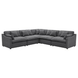  Coaster Furniture Hobson 551455-SETA 5-piece Upholstered Modular Sectional Sofa - Charcoal IMAGE 1