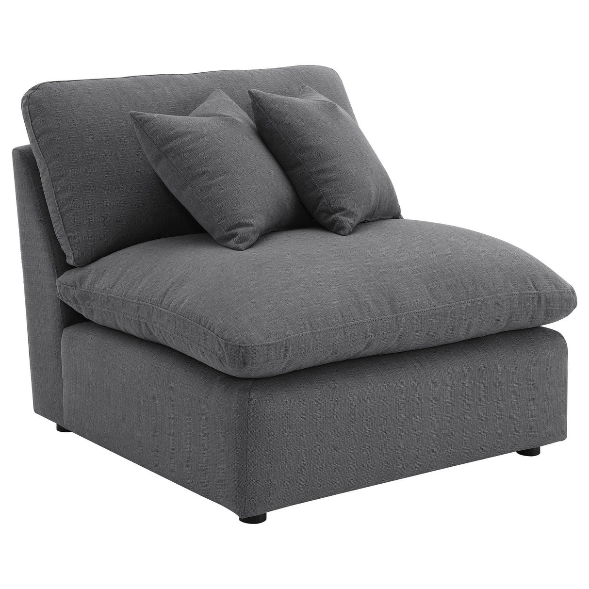  Coaster Furniture Hobson 551455-SETA 5-piece Upholstered Modular Sectional Sofa - Charcoal IMAGE 4