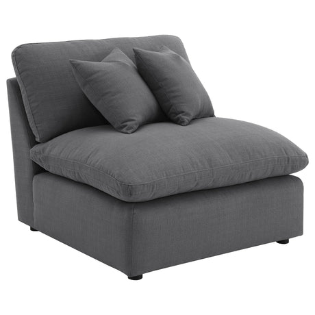  Coaster Furniture Hobson 551455-SETA 5-piece Upholstered Modular Sectional Sofa - Charcoal IMAGE 4