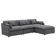  Coaster Furniture Hobson 551455-SETB 4-piece Upholstered Modular Sectional Sofa - Charcoal IMAGE 1
