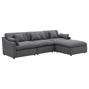  Coaster Furniture Hobson 551455-SETB 4-piece Upholstered Modular Sectional Sofa - Charcoal IMAGE 1