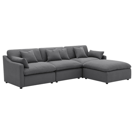  Coaster Furniture Hobson 551455-SETB 4-piece Upholstered Modular Sectional Sofa - Charcoal IMAGE 1