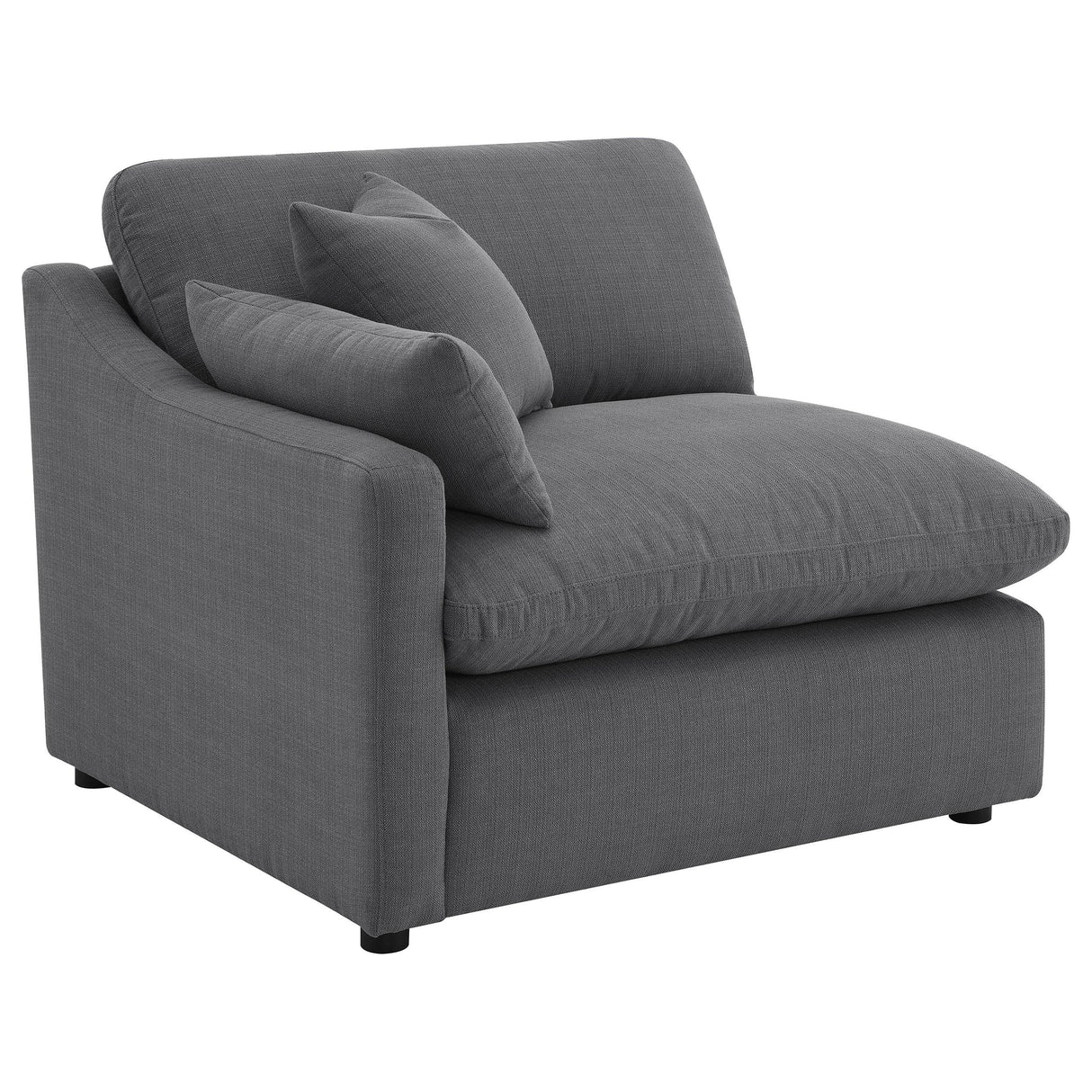  Coaster Furniture Hobson 551455-SETB 4-piece Upholstered Modular Sectional Sofa - Charcoal IMAGE 3