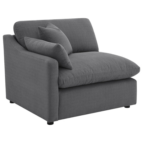  Coaster Furniture Hobson 551455-SETB 4-piece Upholstered Modular Sectional Sofa - Charcoal IMAGE 3