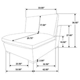  Coaster Furniture Lakeview 551461 Upholstered Armless Chair - Ivory IMAGE 3