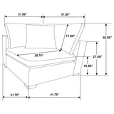 Coaster Furniture Lakeview 551462 Upholstered Corner Chair - Ivory IMAGE 3