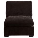  Coaster Furniture Lakeview 551464 Upholstered Armless Chair - Dark Chocolate IMAGE 7
