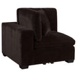  Coaster Furniture Lakeview 551465 Upholstered Corner Chair - Dark Chocolate IMAGE 1