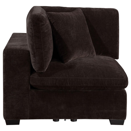  Coaster Furniture Lakeview 551465 Upholstered Corner Chair - Dark Chocolate IMAGE 5