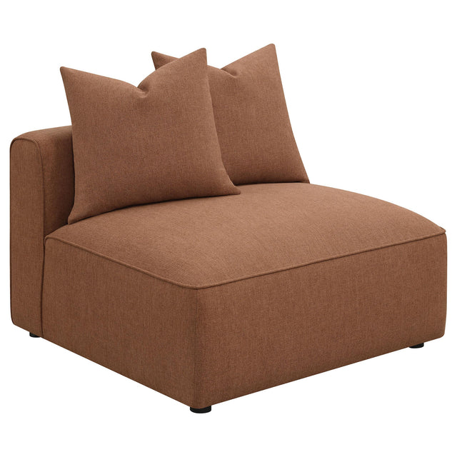  Coaster Furniture Jennifer 551591 Upholstered Armless Chair - Terracotta IMAGE 1