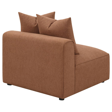  Coaster Furniture Jennifer 551591 Upholstered Armless Chair - Terracotta IMAGE 3