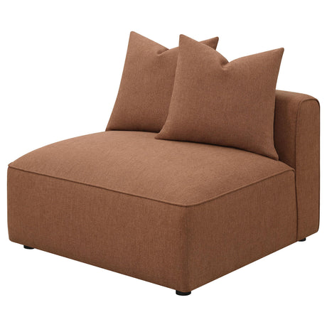  Coaster Furniture Jennifer 551591 Upholstered Armless Chair - Terracotta IMAGE 4