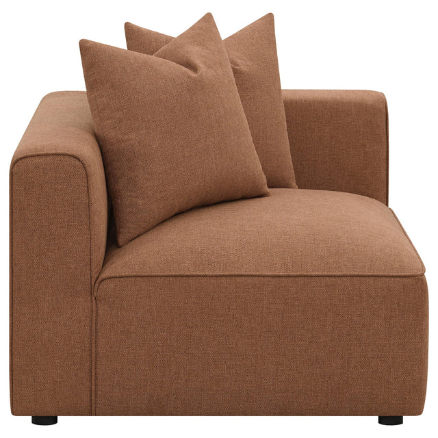  Coaster Furniture Jennifer 551592 Upholstered Corner Chair - Terracotta IMAGE 1