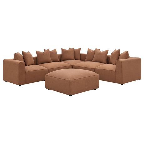  Coaster Furniture Jennifer 551592 Upholstered Corner Chair - Terracotta IMAGE 3