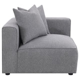  Coaster Furniture Jennifer 551595 Upholstered Corner Chair - Grey IMAGE 1