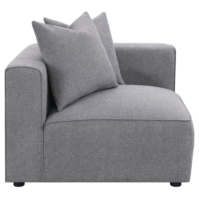  Coaster Furniture Jennifer 551595 Upholstered Corner Chair - Grey IMAGE 1